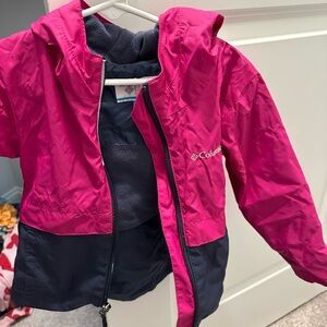 Columbia Kids' 3T Pink and Navy Rain Jacket